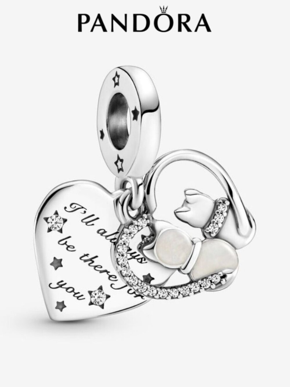 Pandora Cats & Hearts Dangle Charm